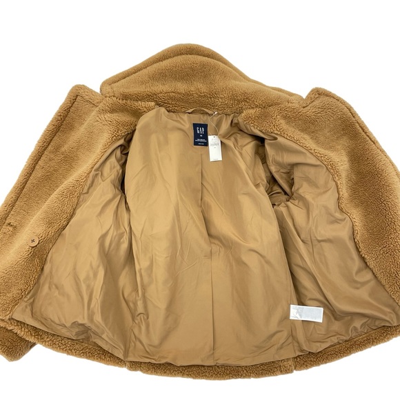 NWT GAP Sherpa Moto Jacket XS Tan - Picture 11 of 14